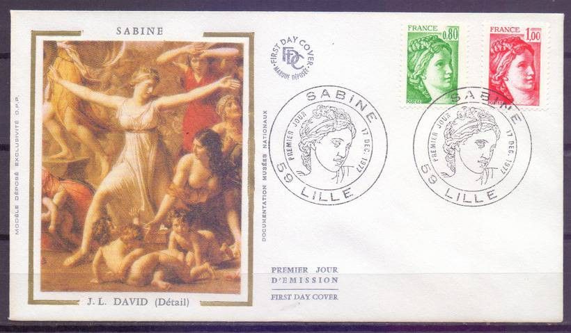 Znaczek Francja 1977 Mi 2057-2058A FDC