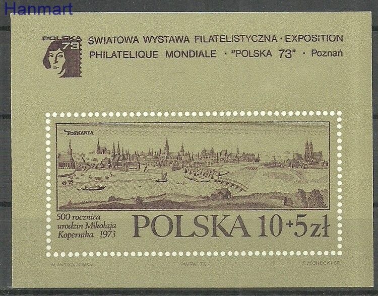 Znaczek Polska 1973 Mi bl 55 Fi bl 91a Czyste **