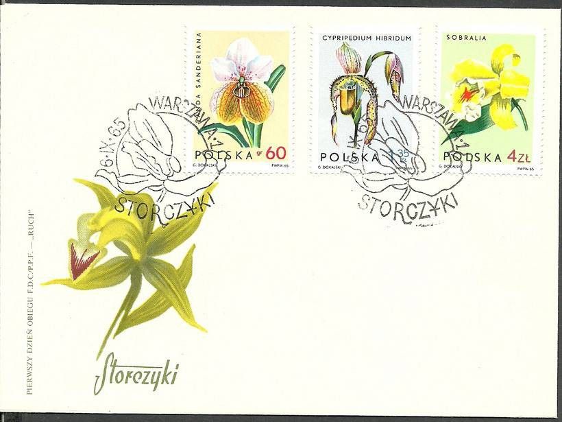 Znaczek Polska 1965 Mi 1616-1618 Fi 1467-1469 FDC