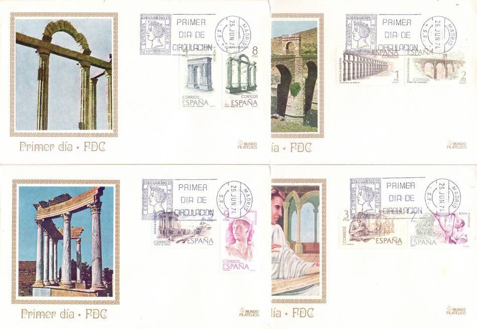 Znaczek Hiszpania 1974 Mi 2079-2086 FDC