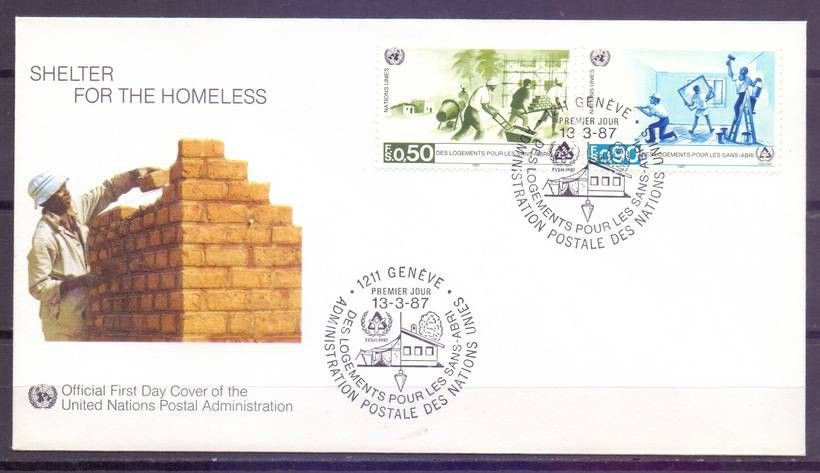 Znaczek Narody Zjednoczone Genewa 1987 Mi 154-155 FDC