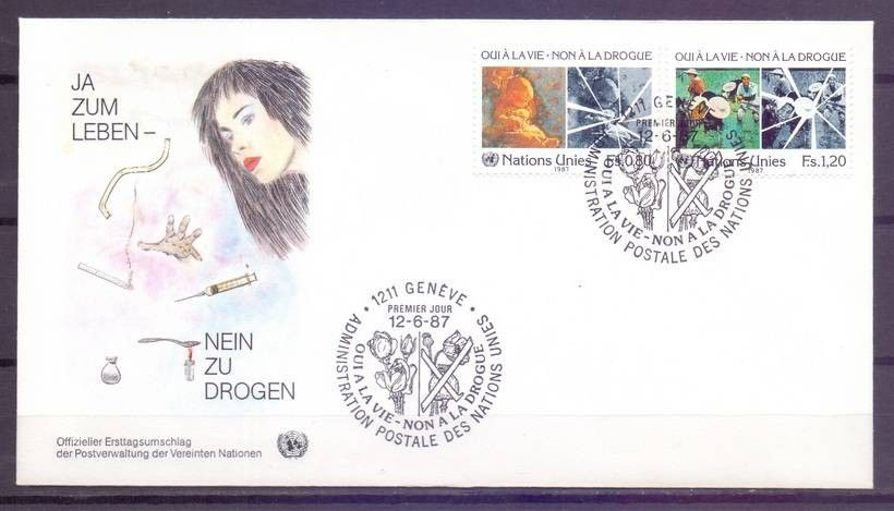 Znaczek Narody Zjednoczone Genewa 1987 Mi 156-157 FDC