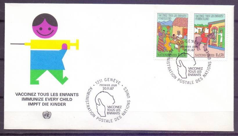 Znaczek Narody Zjednoczone Genewa 1987 Mi 160-161 FDC
