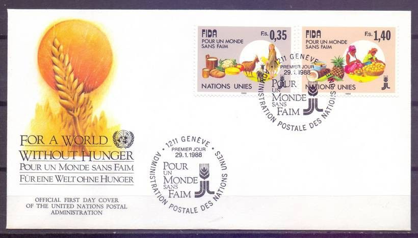 Znaczek Narody Zjednoczone Genewa 1988 Mi 162-163 FDC