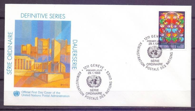 Znaczek Narody Zjednoczone Genewa 1988 Mi 164 FDC