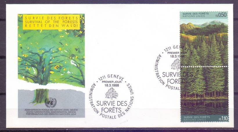 Znaczek Narody Zjednoczone Genewa 1988 Mi 165-166 FDC