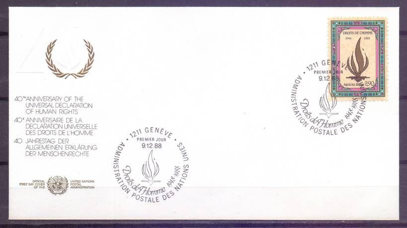 Znaczek Narody Zjednoczone Genewa 1988 Mi 171 FDC