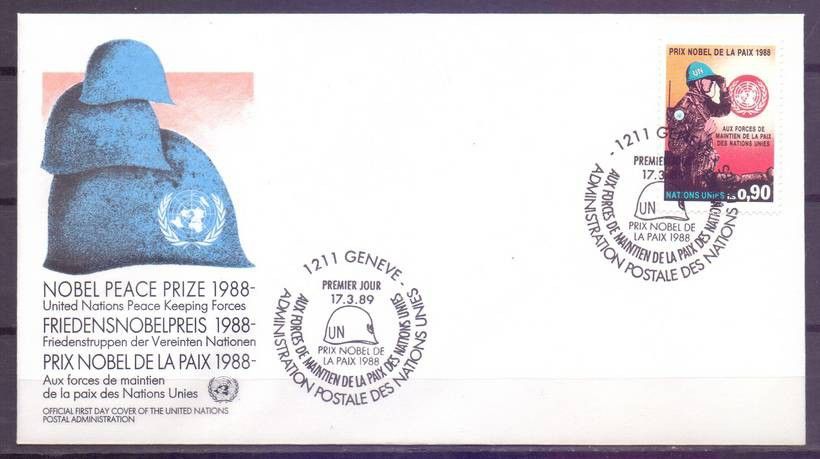 Znaczek Narody Zjednoczone Genewa 1989 Mi 175 FDC