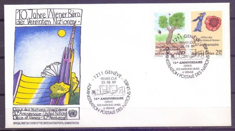 Znaczek Narody Zjednoczone Genewa 1989 Mi 178-179 FDC