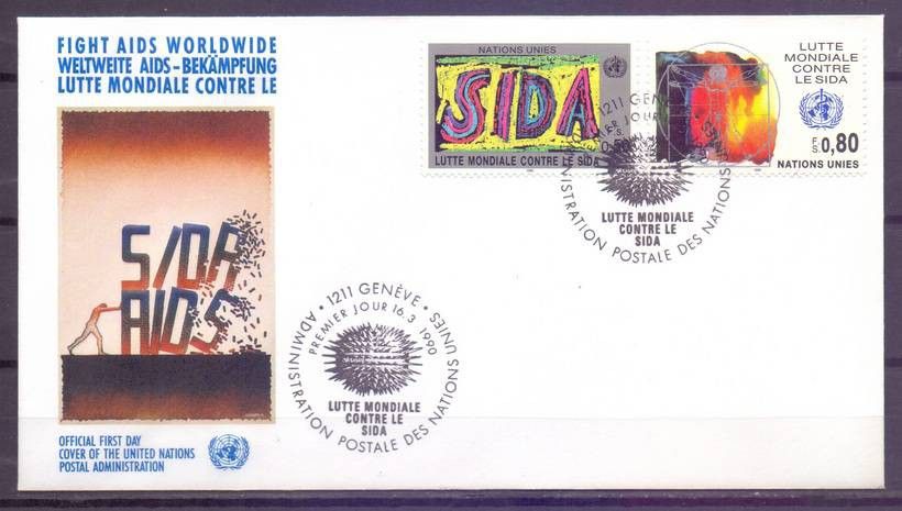 Znaczek Narody Zjednoczone Genewa 1990 Mi 184-185 FDC