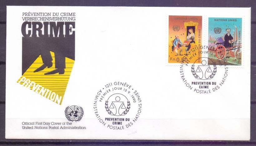 Znaczek Narody Zjednoczone Genewa 1990 Mi 190-191 FDC