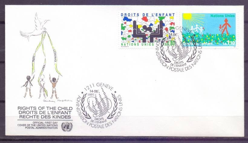 Znaczek Narody Zjednoczone Genewa 1991 Mi 202-203 FDC