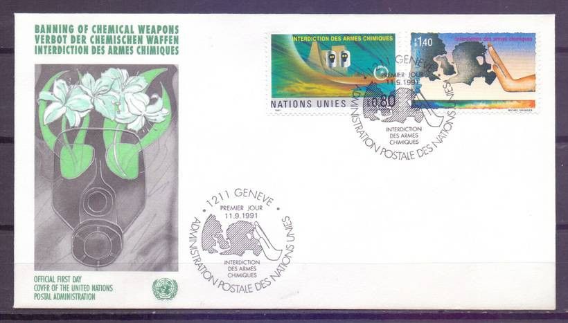 Znaczek Narody Zjednoczone Genewa 1991 Mi 204-205 FDC