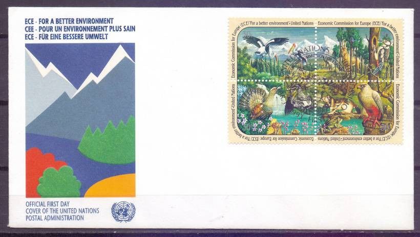 Znaczek Narody Zjednoczone Genewa 1991 Mi 608-611 FDC