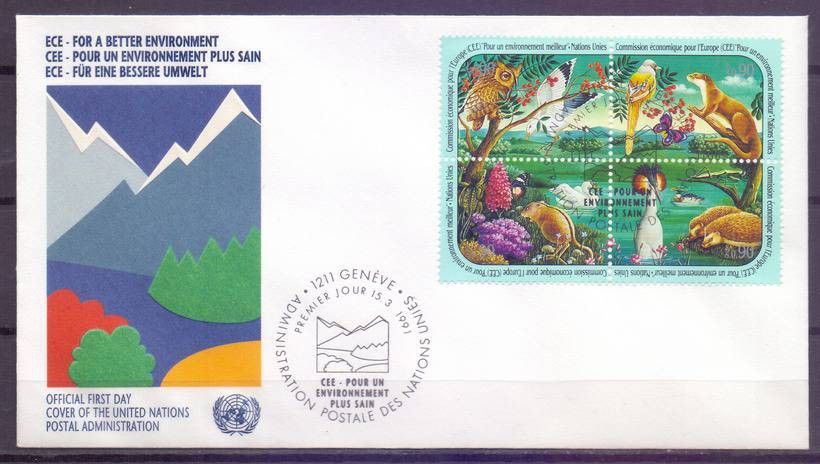 Znaczek Narody Zjednoczone Genewa 1991 Mi 194-197 FDC