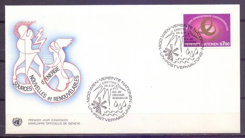 Znaczek Narody Zjednoczone Wiedeń 1981 Mi 20 FDC