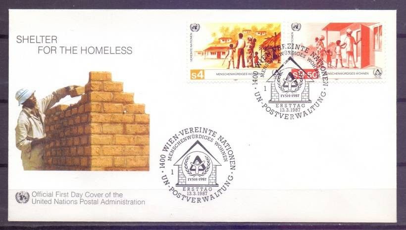 Znaczek Narody Zjednoczone Wiedeń 1987 Mi 69-70 FDC