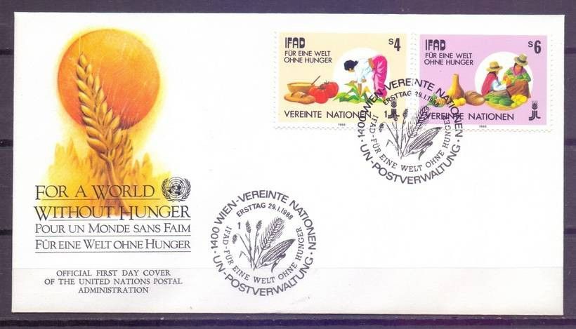 Znaczek Narody Zjednoczone Wiedeń 1988 Mi 79-80 FDC