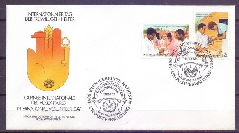 Znaczek Narody Zjednoczone Wiedeń 1988 Mi 83-84 FDC