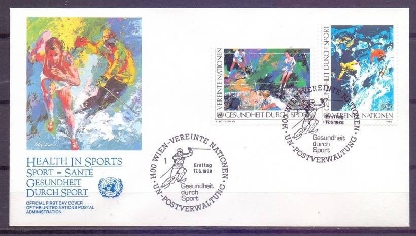 Znaczek Narody Zjednoczone Wiedeń 1988 Mi 85-86 FDC