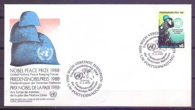Znaczek Narody Zjednoczone Wiedeń 1989 Mi 91 FDC