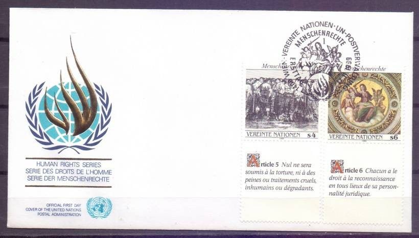 Znaczek Narody Zjednoczone Wiedeń 1989 Mi 96-97 FDC