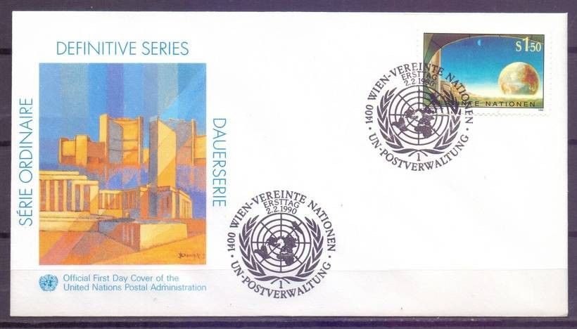 Znaczek Narody Zjednoczone Wiedeń 1990 Mi 99 FDC