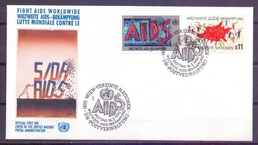 Znaczek Narody Zjednoczone Wiedeń 1990 Mi 100-101 FDC