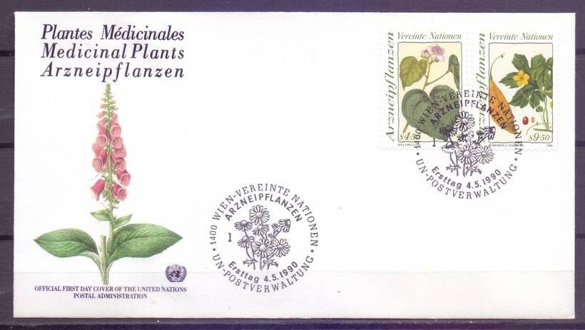 Znaczek Narody Zjednoczone Wiedeń 1990 Mi 102-103 FDC