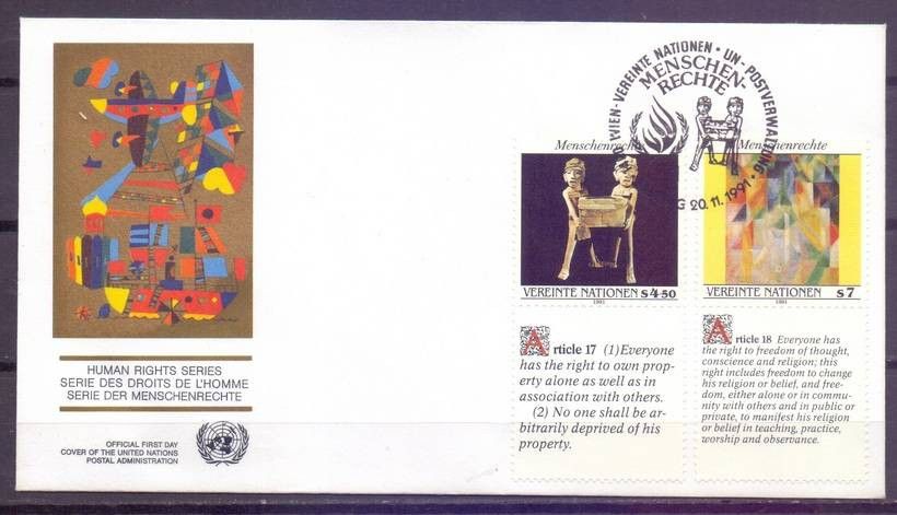 Znaczek Narody Zjednoczone Wiedeń 1991 Mi 123-124 FDC
