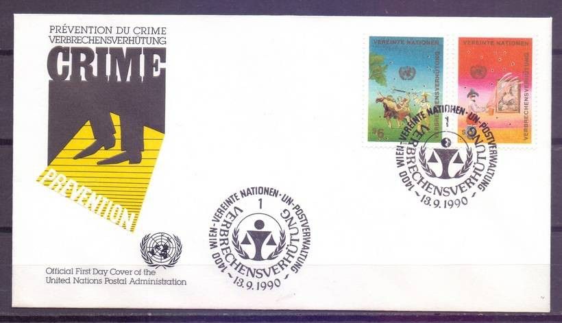 Znaczek Narody Zjednoczone Wiedeń 1990 Mi 106-107 FDC