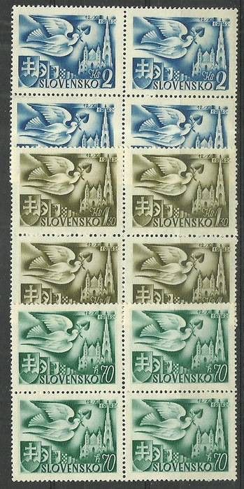 Znaczek Słowacja 1942 Mi 102-104 Czyste **
