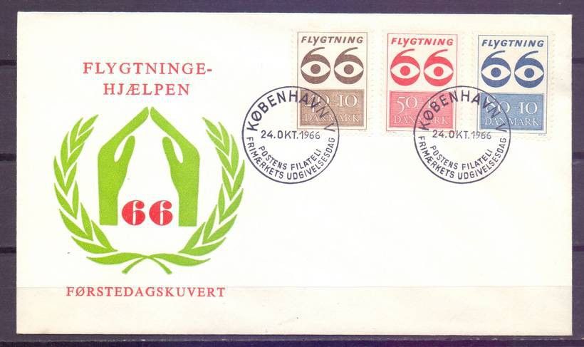 Znaczek Dania 1966 Mi 445-447 FDC