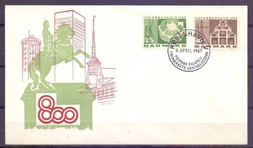 Znaczek Dania 1967 Mi 451-452 FDC