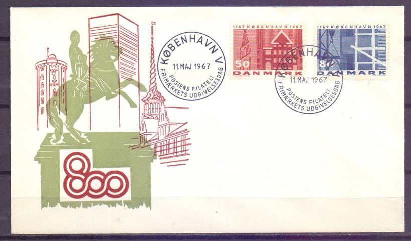 Znaczek Dania 1967 Mi 453-454 FDC