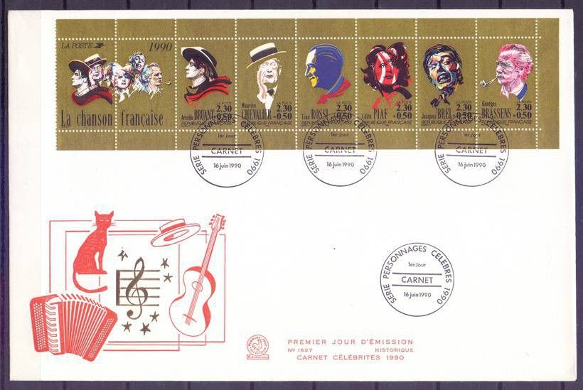 Znaczek Francja 1990 Mi 2783-2788 FDC