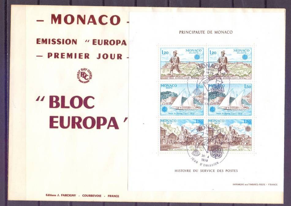 Znaczek Monako 1979 Mi bl 15 FDC