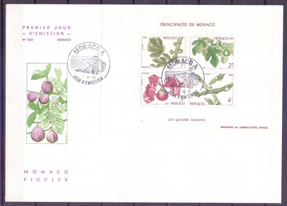 Znaczek Monako 1983 Mi bl 24 FDC