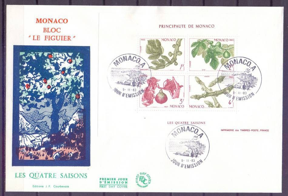 Znaczek Monako 1983 Mi bl 24 FDC