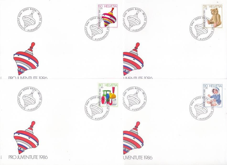 Znaczek Szwajcaria 1986 Mi 1331-1334 FDC