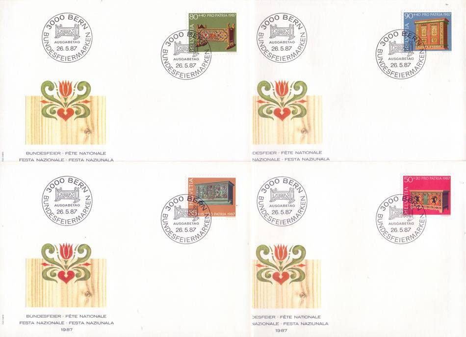 Znaczek Szwajcaria 1987 Mi 1345-1348 FDC