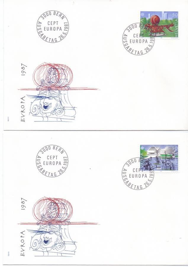 Znaczek Szwajcaria 1987 Mi 1349-1350 FDC