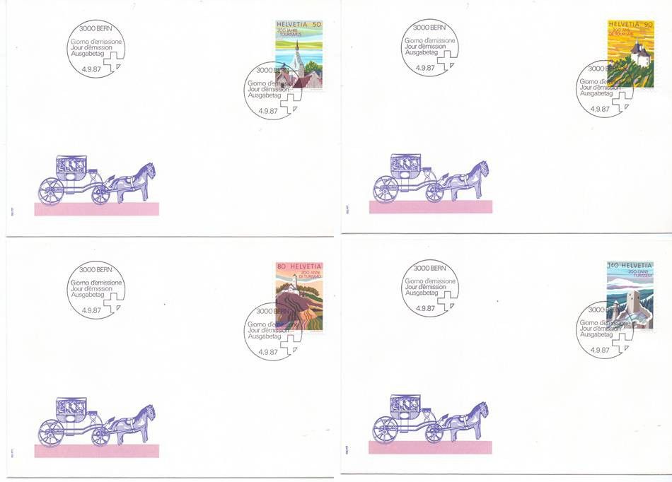 Znaczek Szwajcaria 1987 Mi 1354-1357 FDC