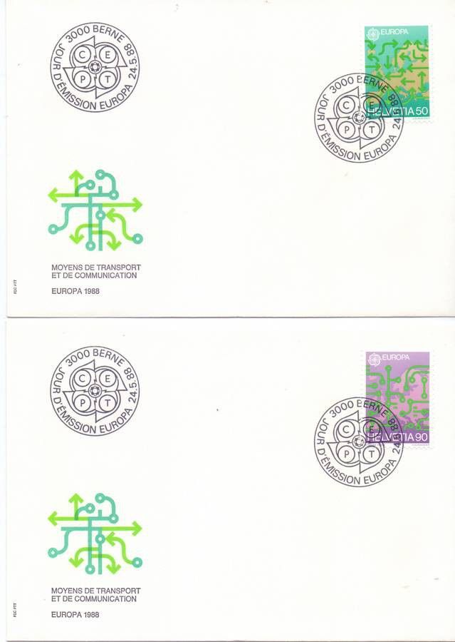 Znaczek Szwajcaria 1988 Mi 1370-1371 FDC