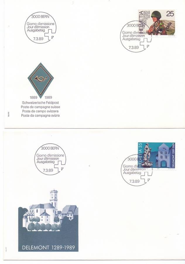 Znaczek Szwajcaria 1989 Mi 1385-1389 FDC