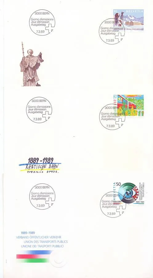 Znaczek Szwajcaria 1989 Mi 1385-1389 FDC