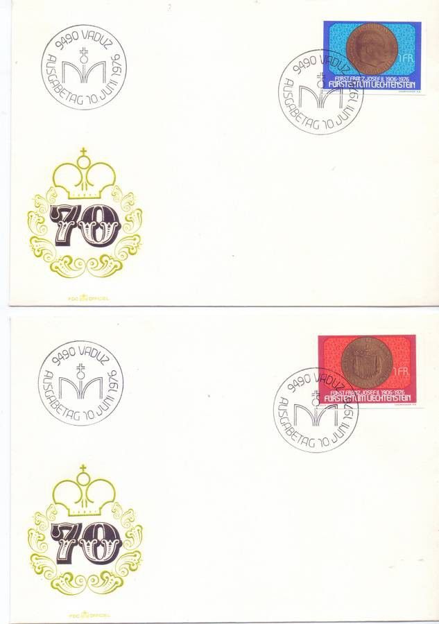 Znaczek Liechtenstein 1976 Mi 649-650 FDC