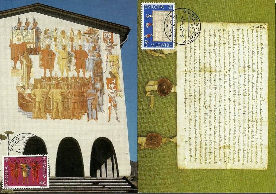 Znaczek Szwajcaria 1982 Mi 1221-1222 Karta Max