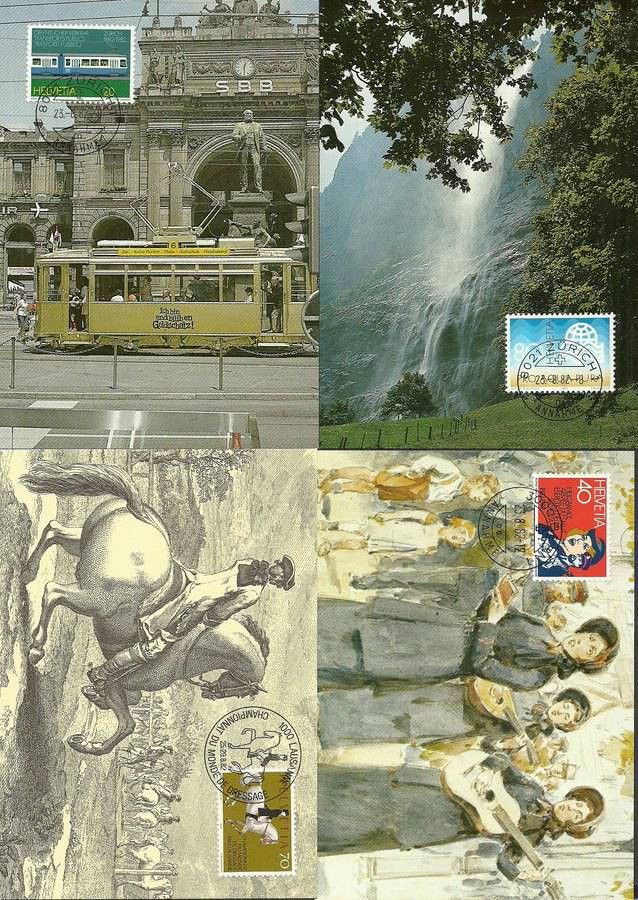 Znaczek Szwajcaria 1982 Mi 1232-1235 Karta Max