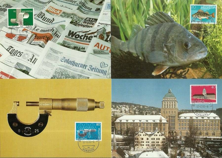 Znaczek Szwajcaria 1983 Mi 1245-1248 Karta Max